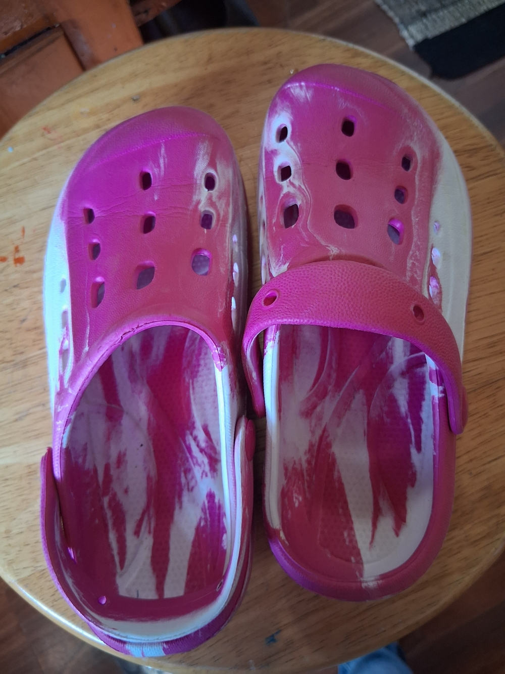 Time and Tru Pink and White Kids Clog Sandals